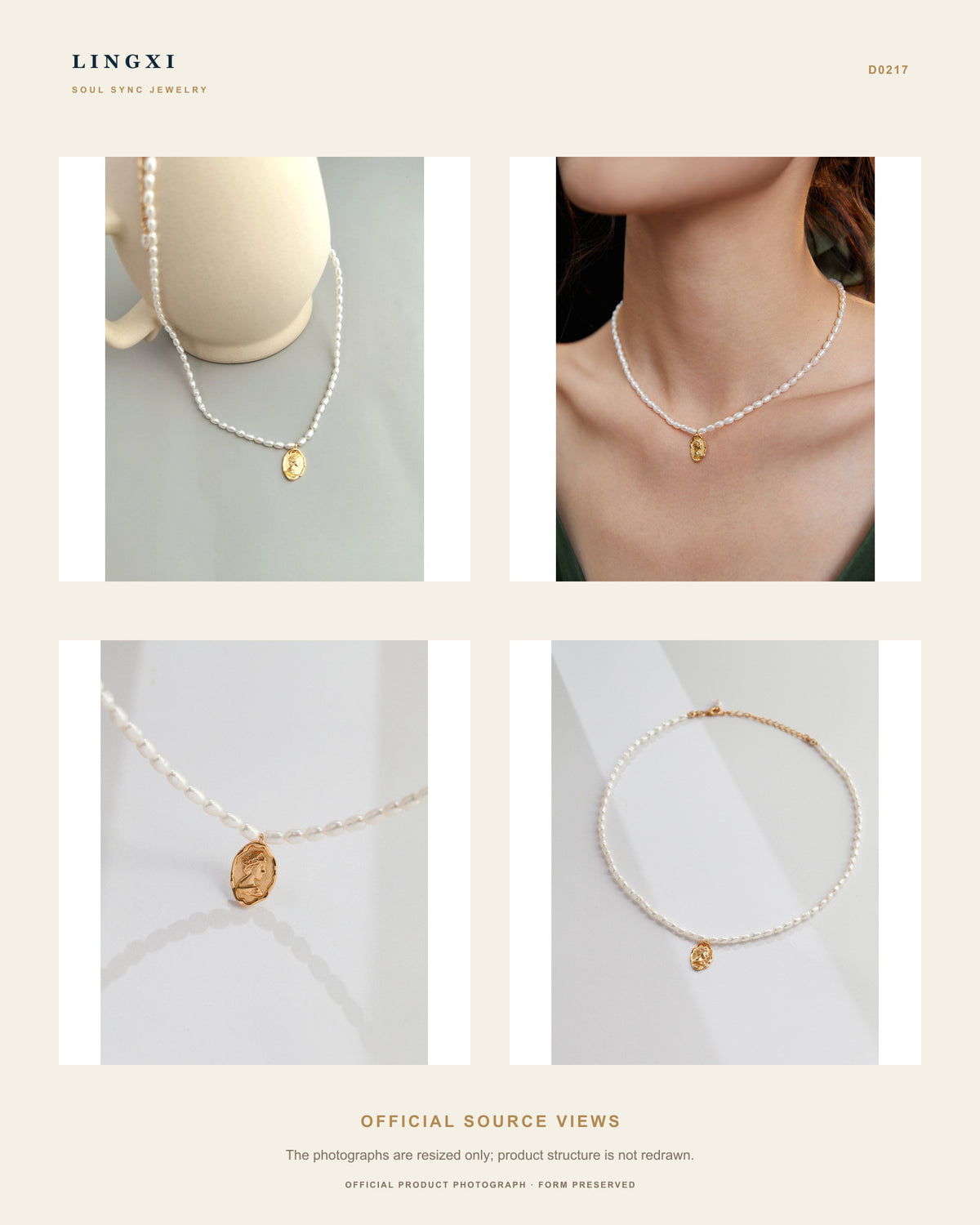 Multiple official product views of the Lingxi Tidemark Necklace.