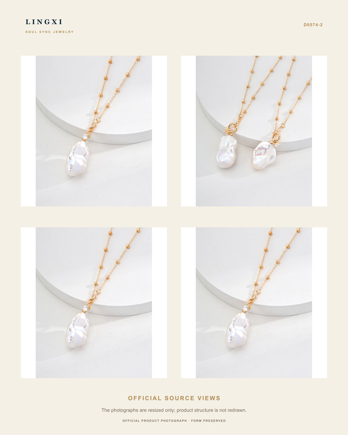 Multiple official product views of the Lingxi Layered Tide Necklace.