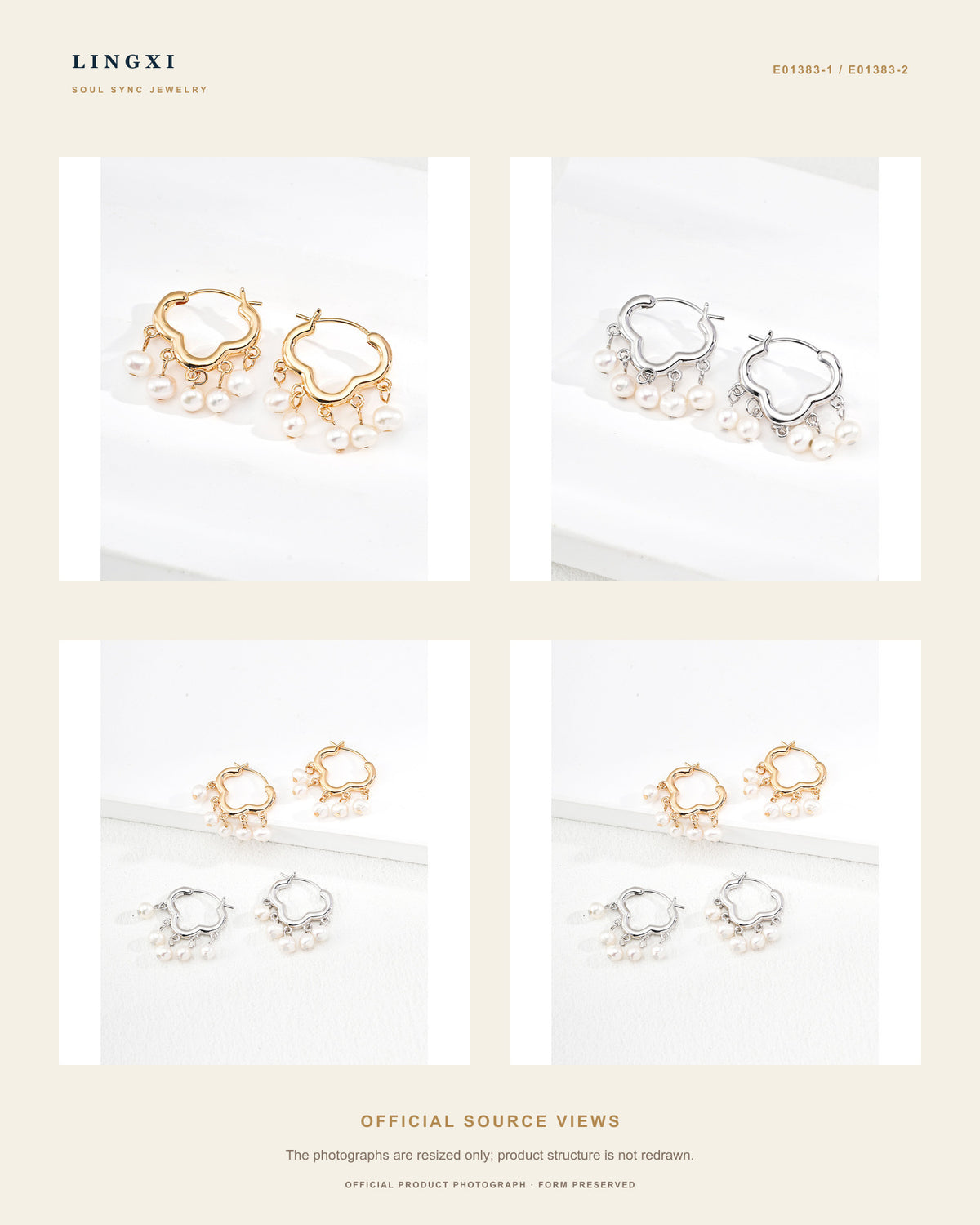 Multiple official product views of the Lingxi Cloudkeep Earrings.