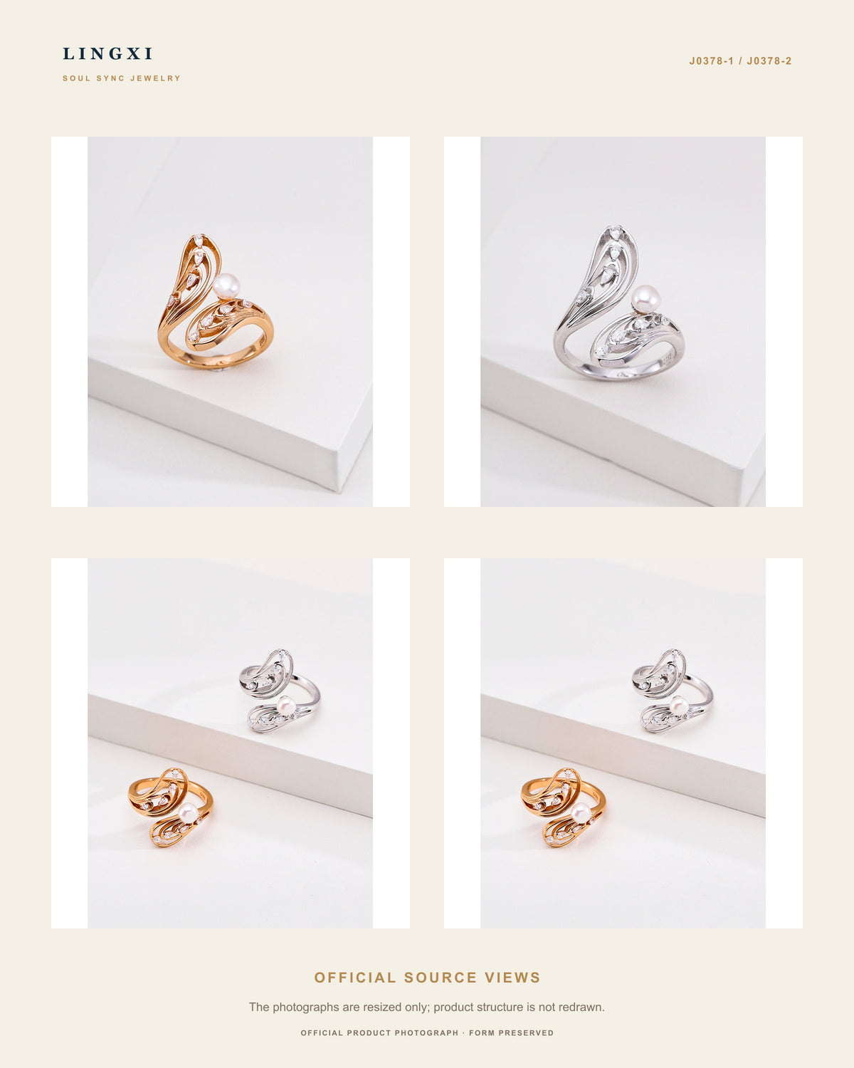 Multiple official product views of the Lingxi Becoming Ring.