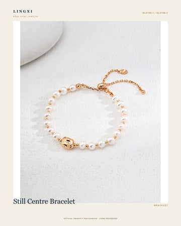 Still Centre Bracelet in 925 Sterling Silver, pearls, official full product view.